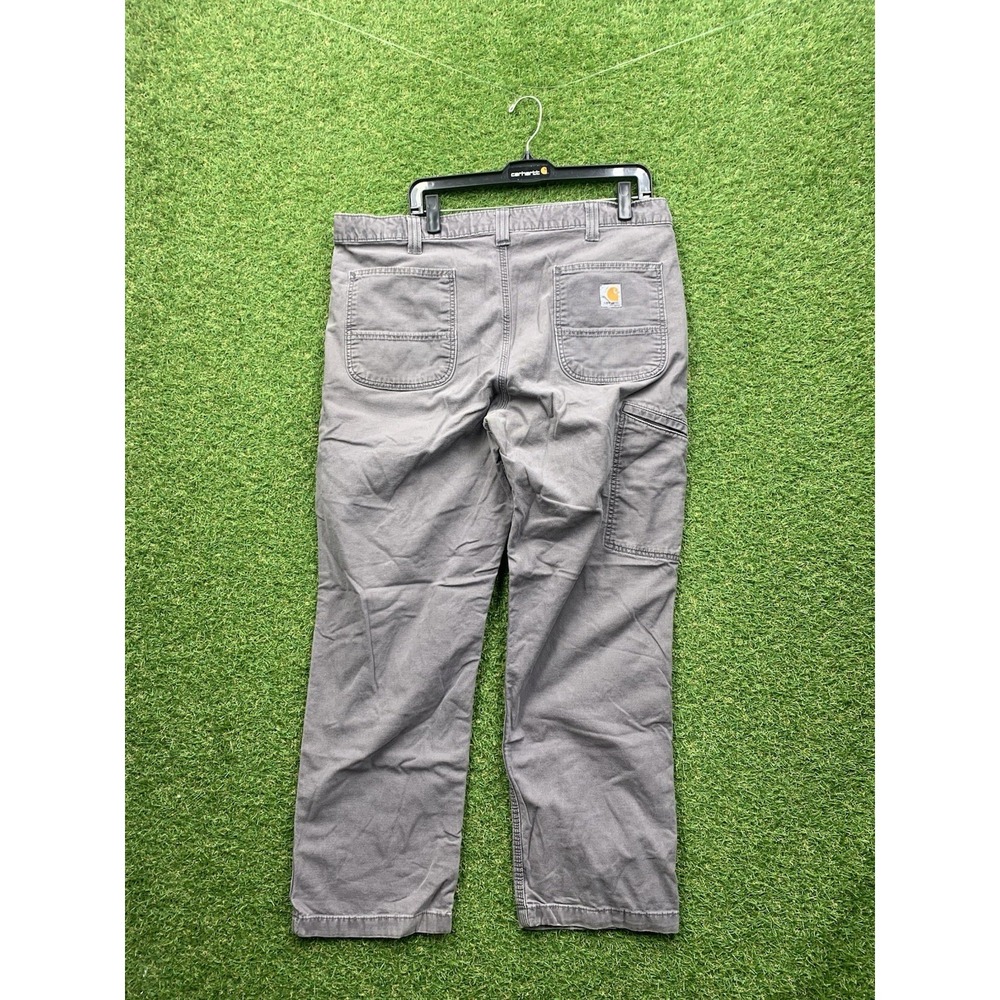 Carhartt Pants Mens 38x30 Gray Cotton Relaxed Fit Workwear Utility Pockets Adult